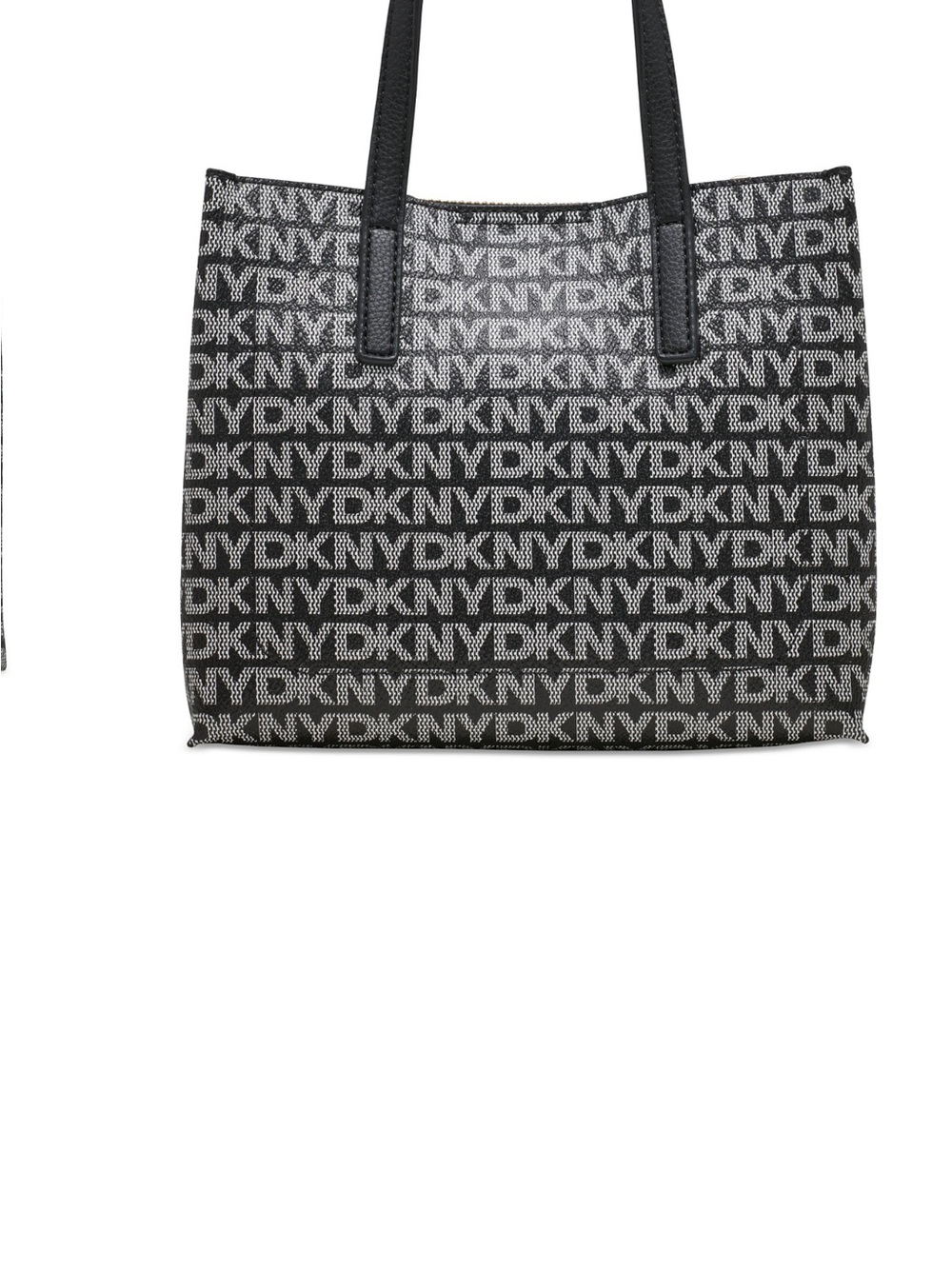 DKNY Black and White Logo Jacquard Tote